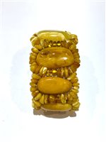 Armband Sommer Dame Ambra in Bernstein Ambra BIANCO OVALI NATIVO - BIANCO OVALI NATIVO